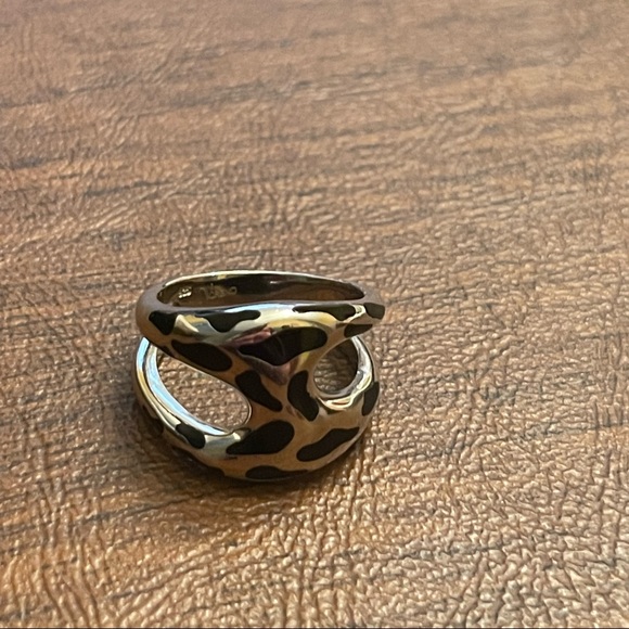 Voreno Sterling Silver & black ring size 8 in excellent condition. See pics! - Picture 1 of 10